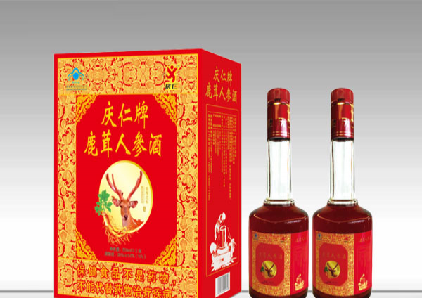 庆仁牌鹿茸人参酒（红盒两瓶装）